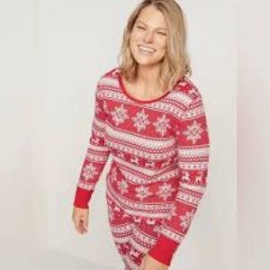 Old Navy Christmas Thermal Pajama Set Womens size XL NWOT